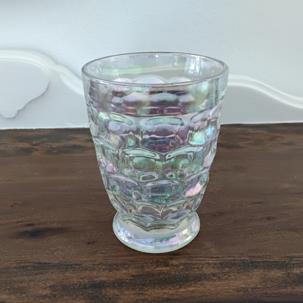 Vintage Federal Glass Yorktown Colonial Iridescent Tumbler - Picture 6 of 6